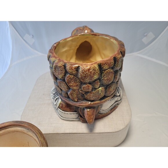 Vintage 1981 6" X 3" X 3.5" Turtle With Shoes Planter - Picture 8 of 10